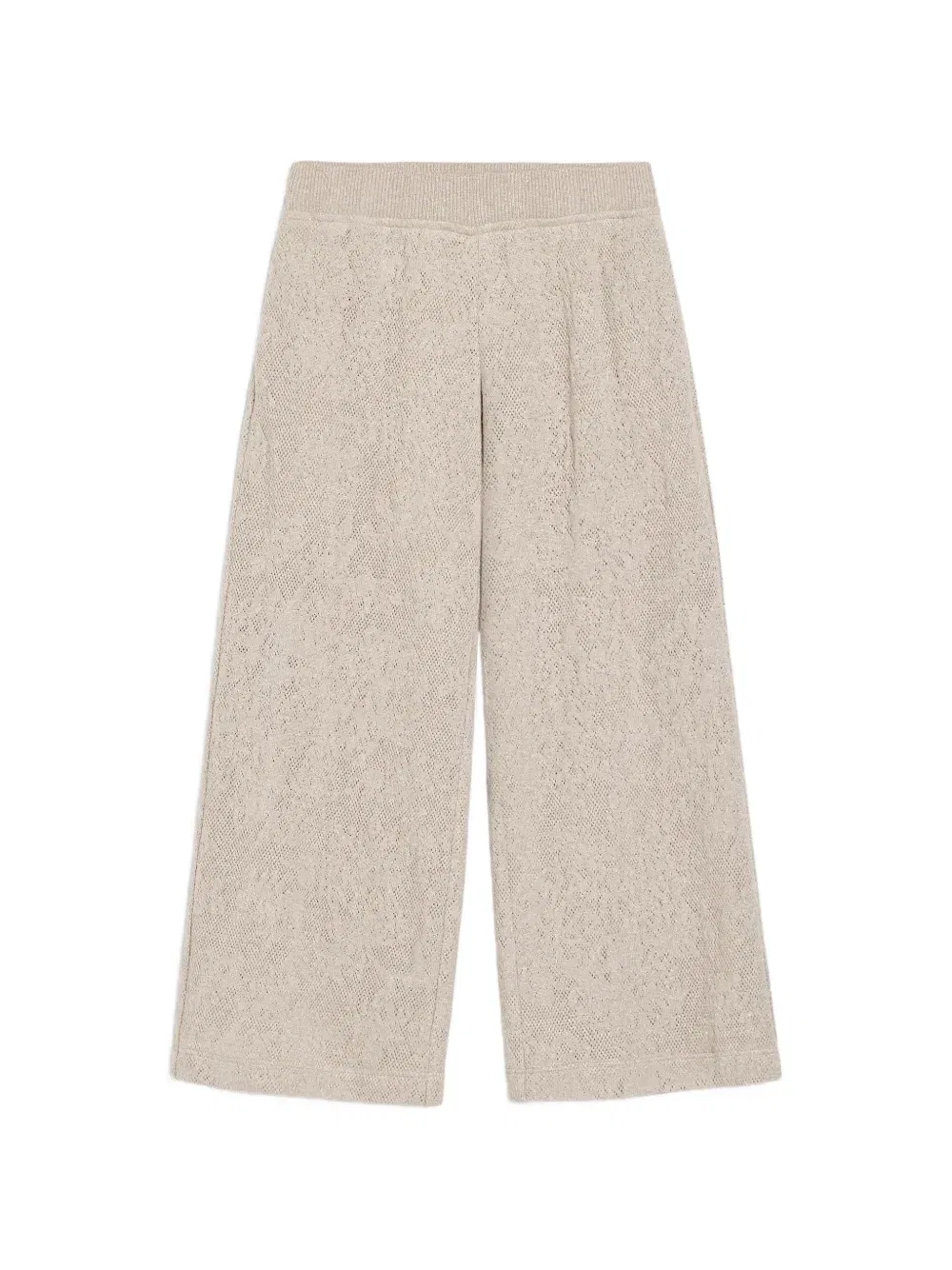 Спортивные брюки с цветочным кружевом Brunello Cucinelli Kids, бежевый