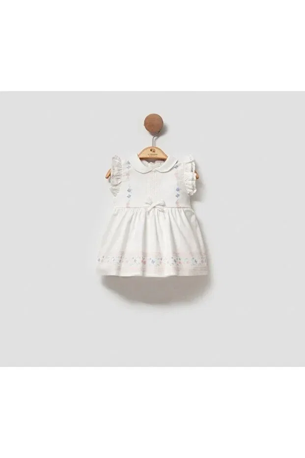 Детское платье для девочек с принтом Floral printed lace baby girl summer dress Csp Cassiope, White