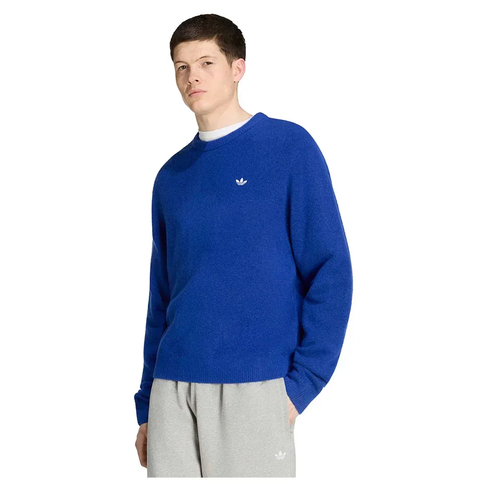 Мужской свитшот с вязаным принтом Trefoil Essentials Fully Knit Adidas Originals, Blue