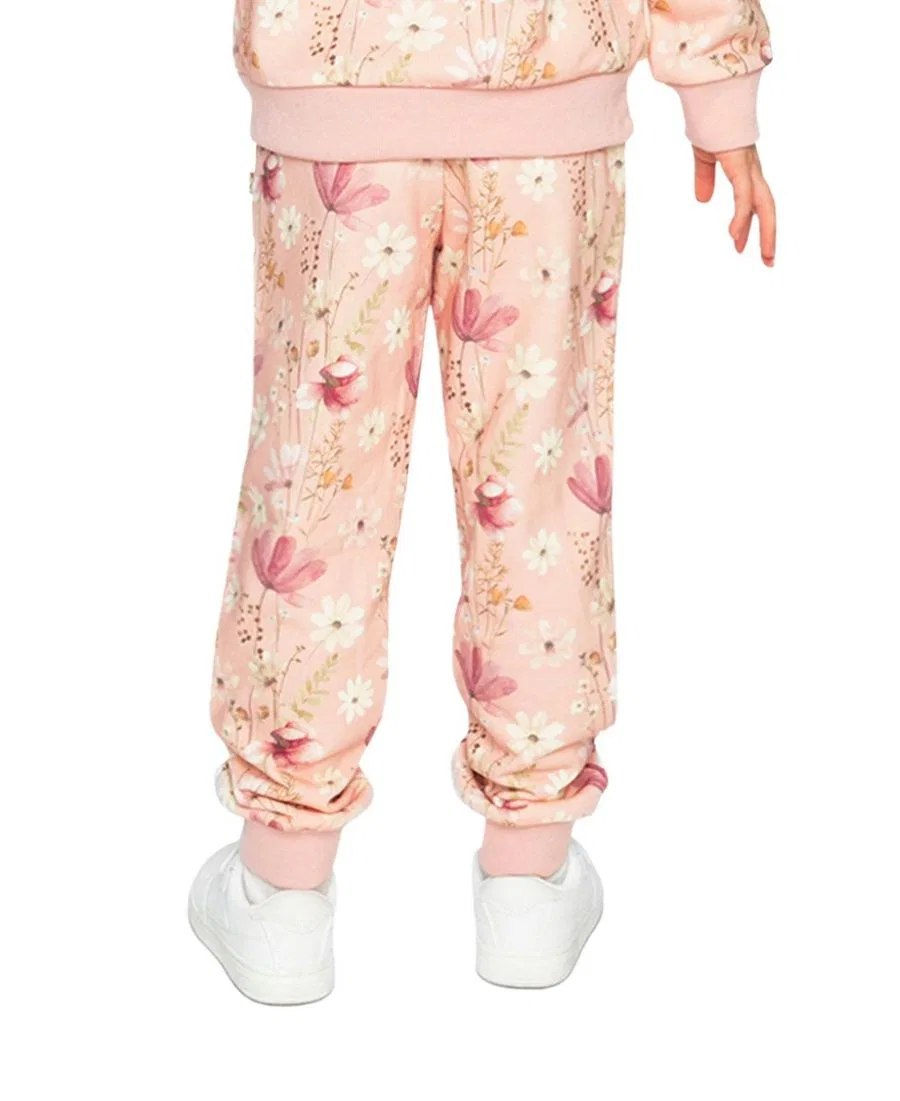 Спортивные брюки из футера с цветочным принтом Soft Poetry Deux par Deux, Pink Printed Flowers — фото 4