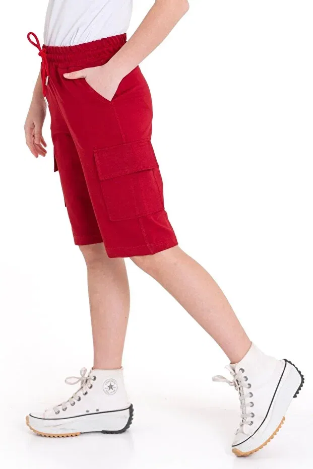 Детские шорты для девочек хлопковые Sports Capri Asyakids Club, Red — фото 4