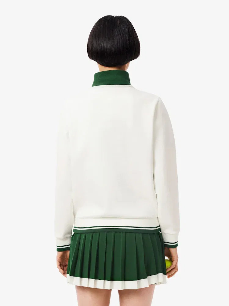 Свитшот теннисный LACOSTE Heritage, полузастежка, синий — фото 3