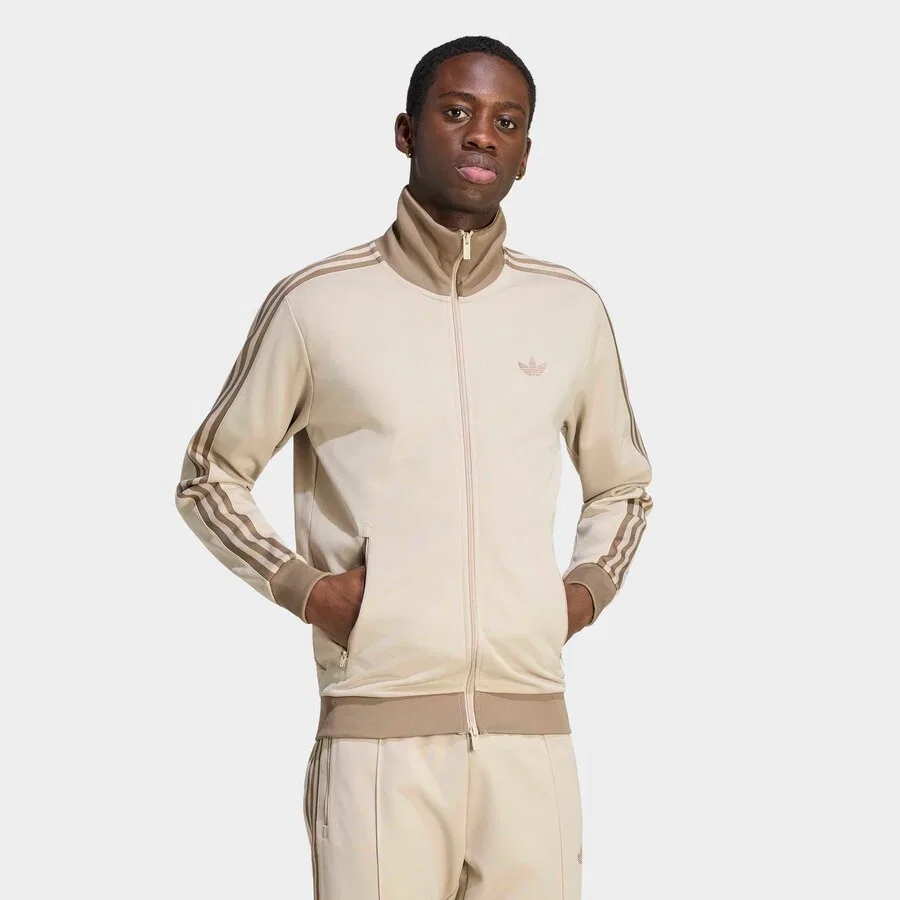 Худи на молнии ADIDAS ORIGINALS 'Classic' бежевого цвета — фото 3