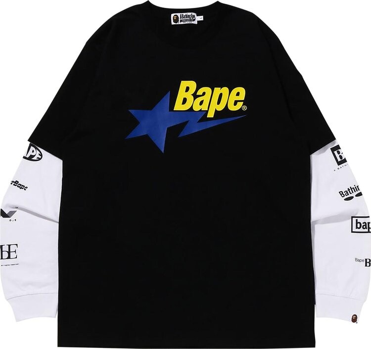 

Лонгслив BAPE Sta Layerd Long-Sleeve Tee 'Black', черный