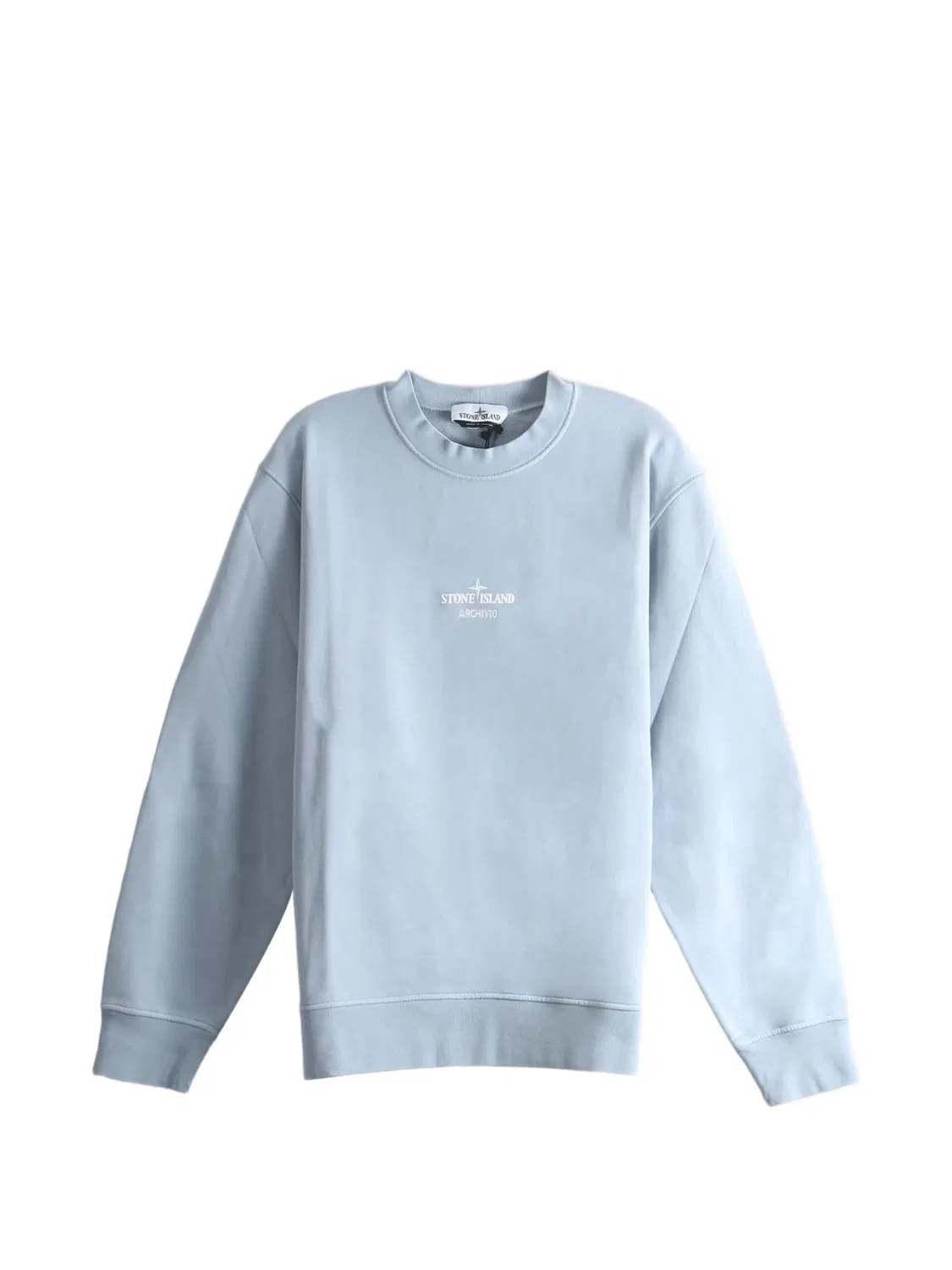 Stone Island Свитшот из хлопкового флиса синий