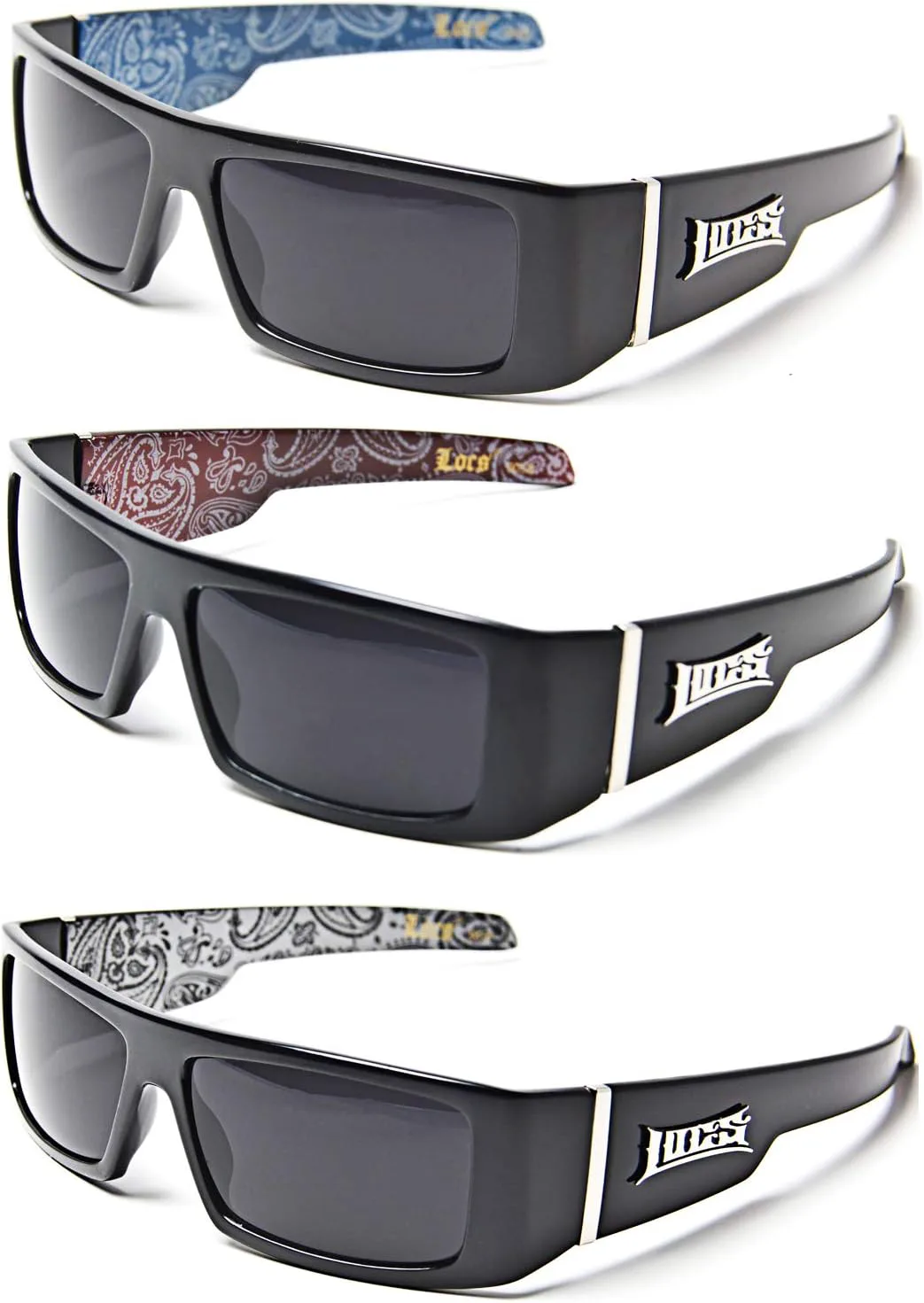 

Солнцезащитные очки Locs Gangsta, различные комплекты, стиль 58 (3 шт.: синяя бандана, красная бандана, белая бандана), 3 Pack Blue Bandana Red Bandana White Bandana