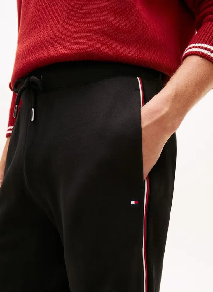 Шорты спортивные с полосками Global Stripe Tommy Hilfiger, черный — фото 3