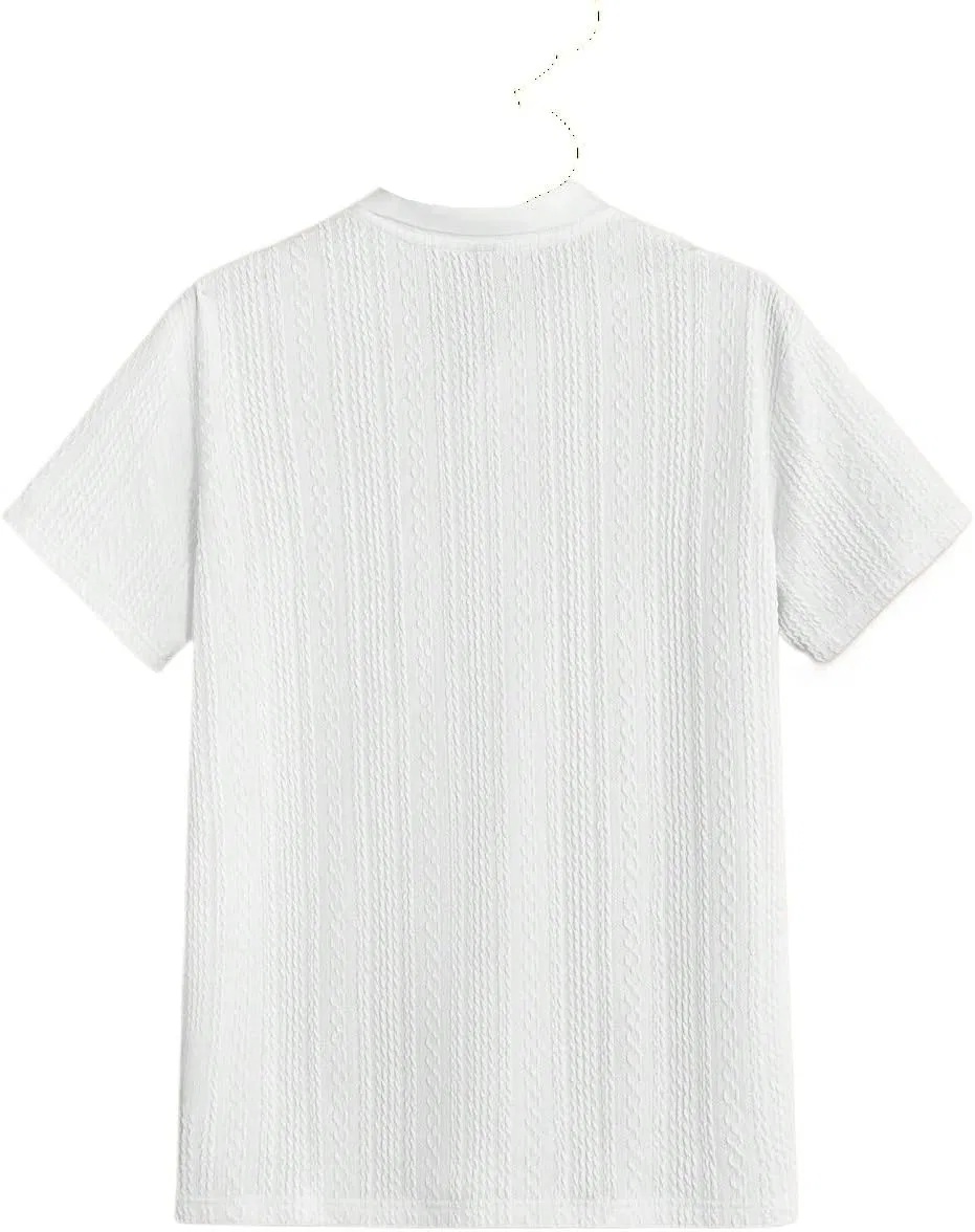 Мужская свободная футболка с воротником Drop Shoulder, White