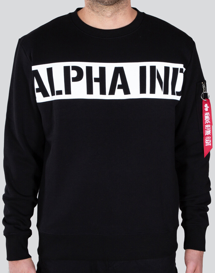 

Пуловер Alpha Industries Printed Stripe, черный