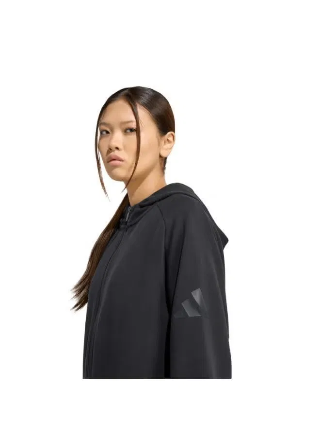 Худи на молнии Soft Lux Adidas, черный — фото 3