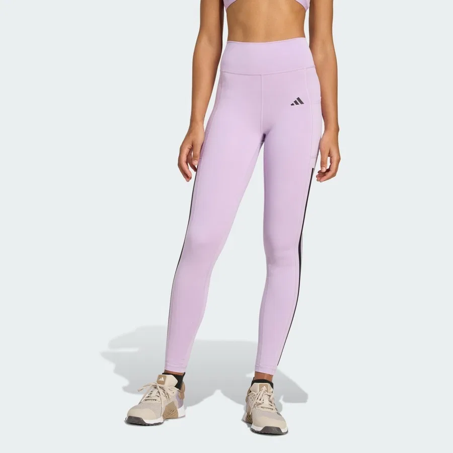 Женские спортивные леггинсы с длиной до щиколотки Optimé 3-Stripes adidas, Фиолетовый