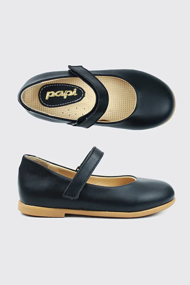 Детские балетки для девочек без каблука Papi Ayakkabı, Black