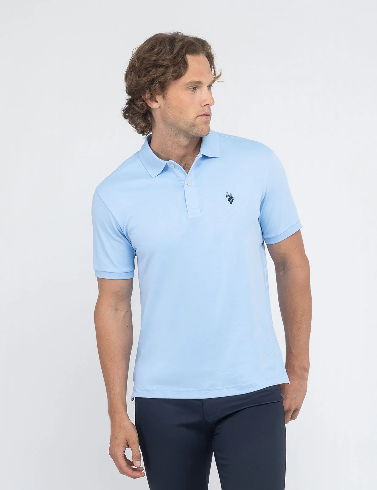 

Футболка-поло U.S. Polo Assn Interlock, голубой