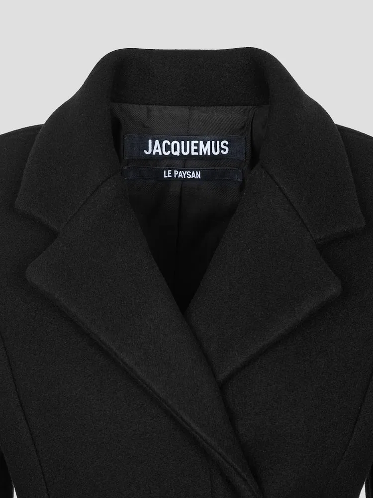 Пальто длинное с округлыми плечами Le Manteau Curvo JACQUEMUS, Black — фото 3