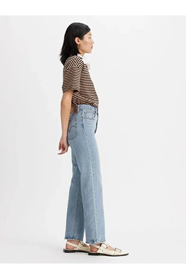 Женские прямые джинсы с высокой талией Levi'S, Med Indigo - Flat Finish — фото 2