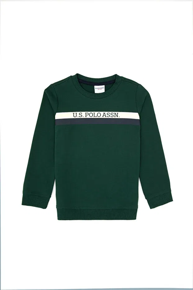 Детские свитшот для мальчиков хлопковый U.S. Polo Assn., Dark Green