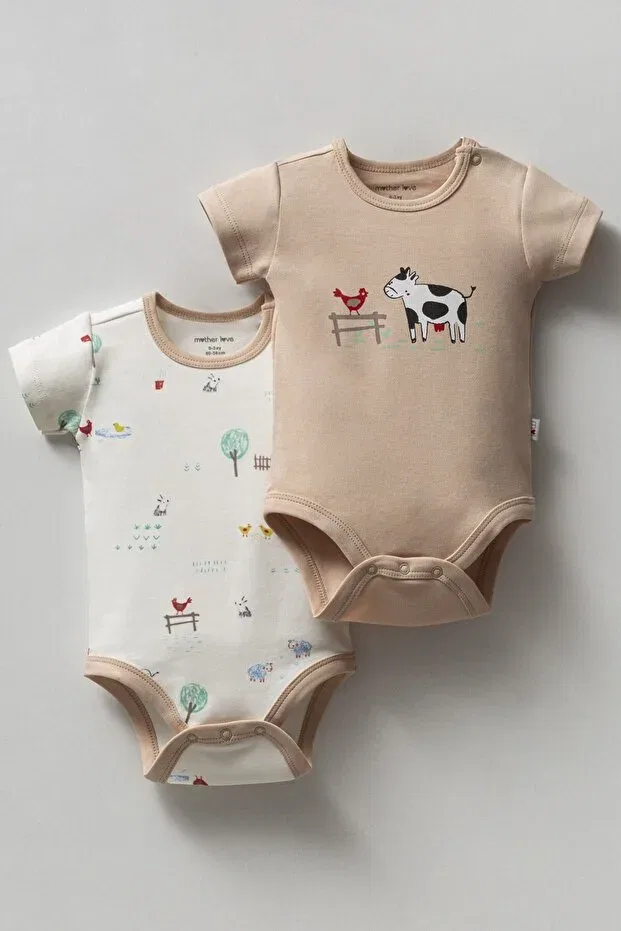 Детское боди для новорожденных с коротким рукавом Mother Love, Farm