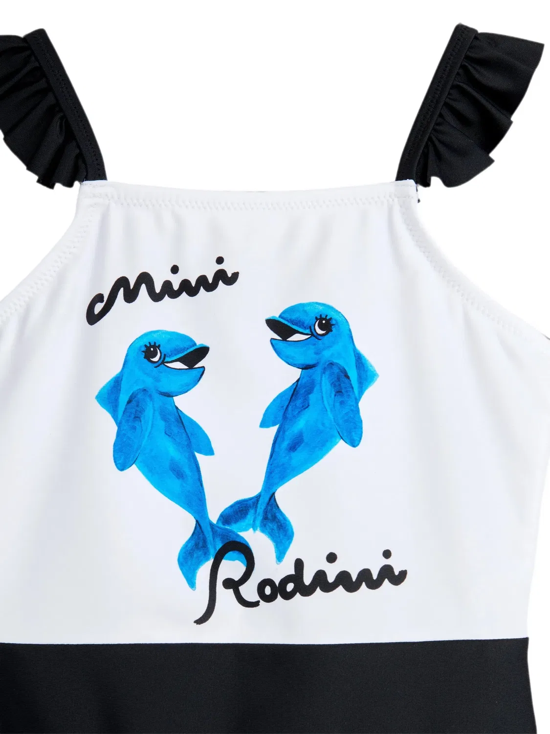 Купальник с оборками и УФ-защитой от дельфинов Mini Rodini, белый — фото 4