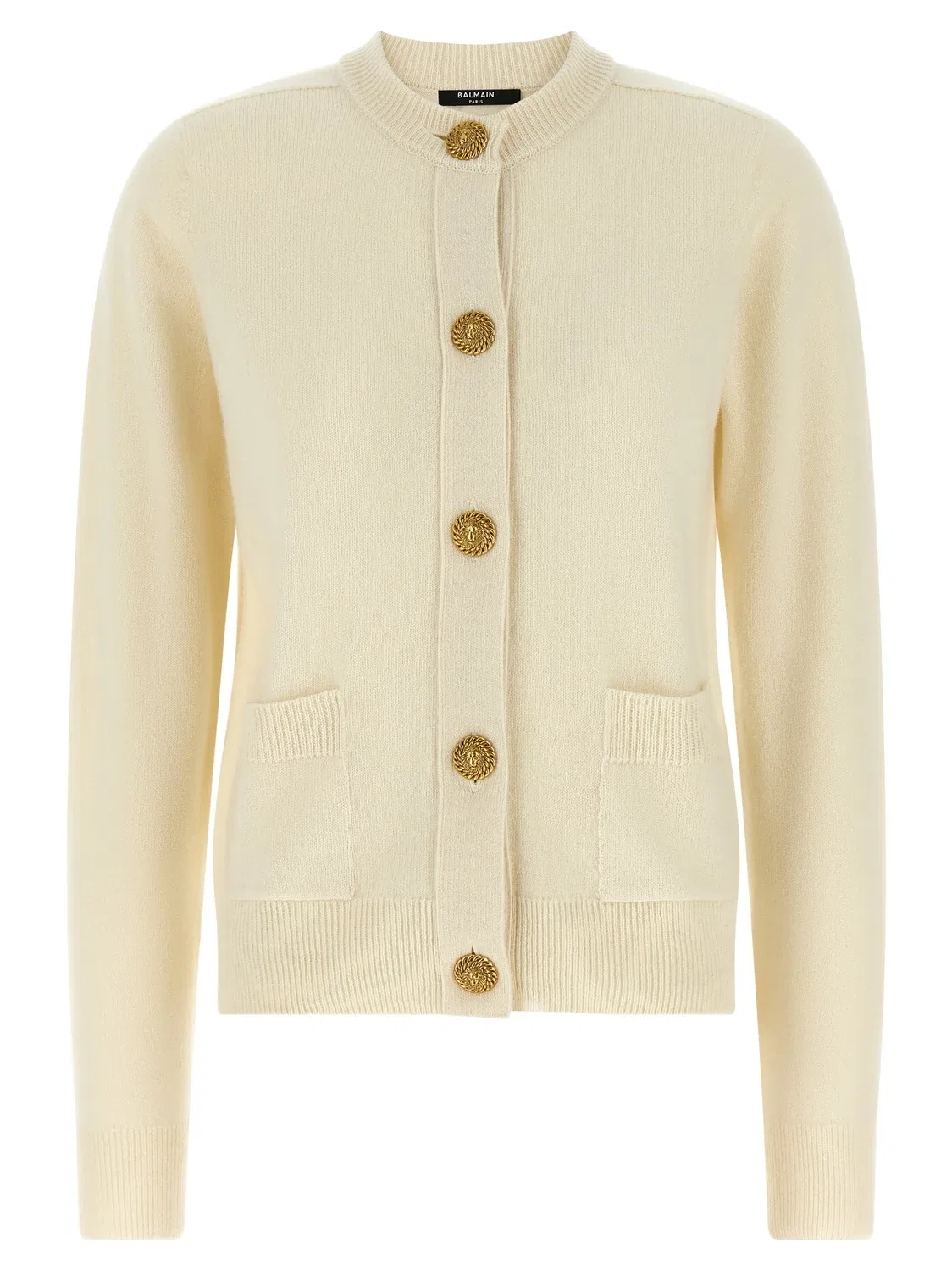 Кардиган из экокашемира BALMAIN, белый