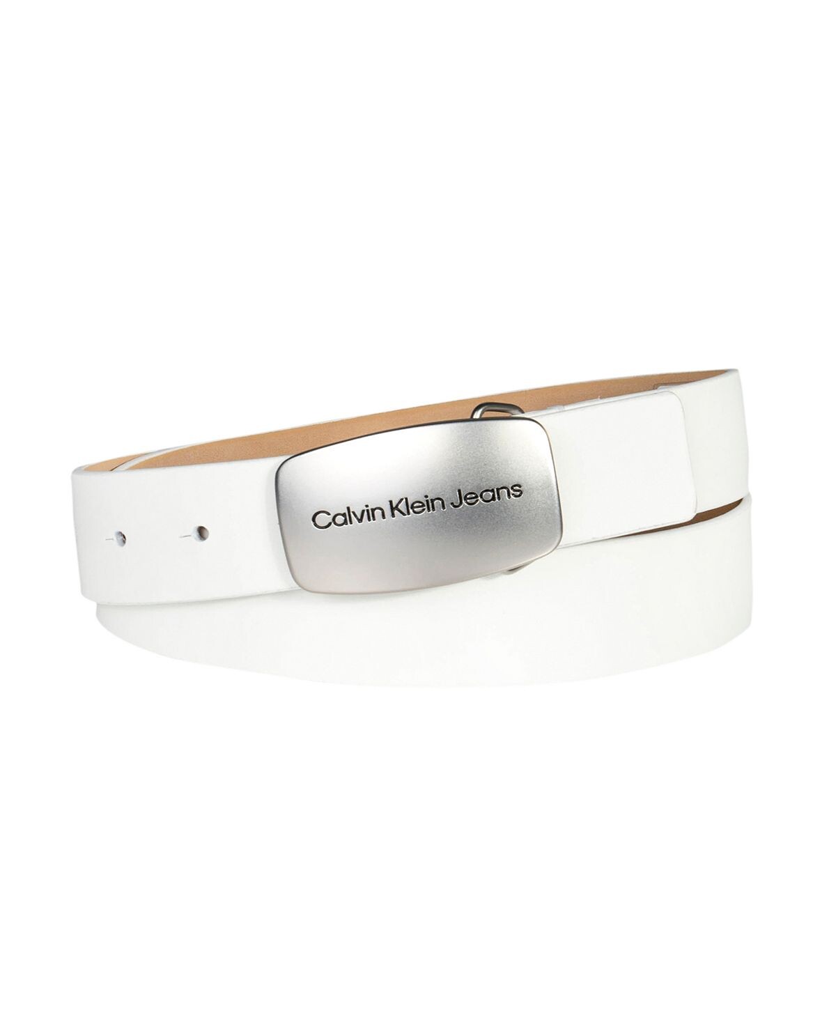 

Ремень с металлической пряжкой Calvin Klein, белый