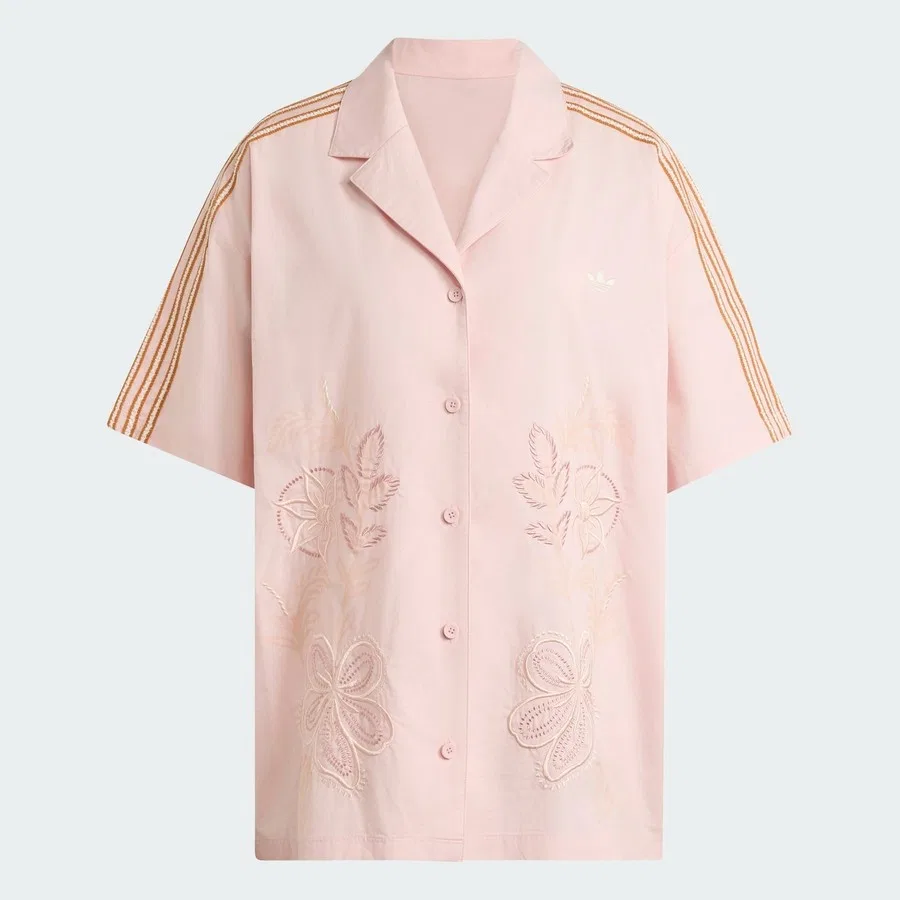 Женская футболка с принтом Resort Shirt adidas, Розовый — фото 3