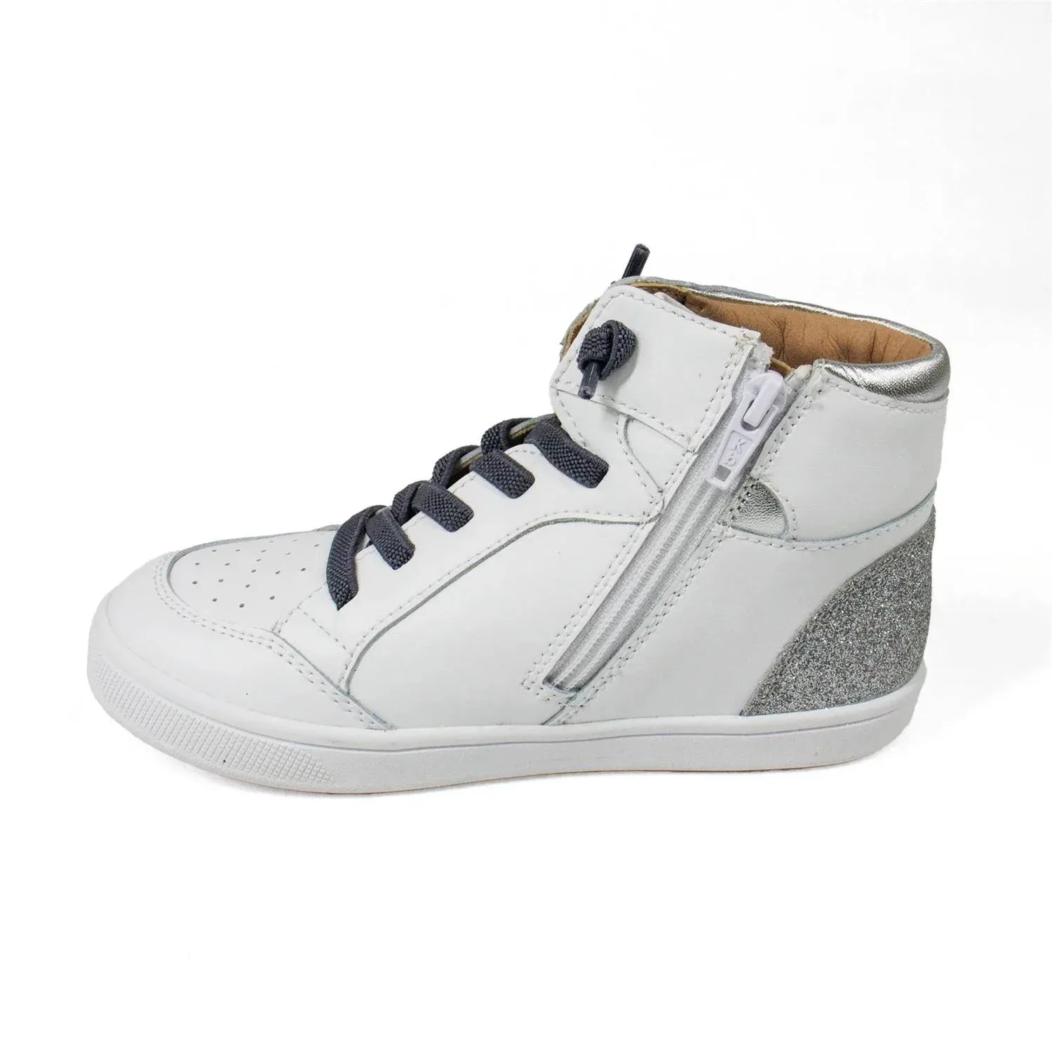 Детские кроссовки для девочек кожаные с звездным декором Starling High Top Old Soles, Snow — фото 2