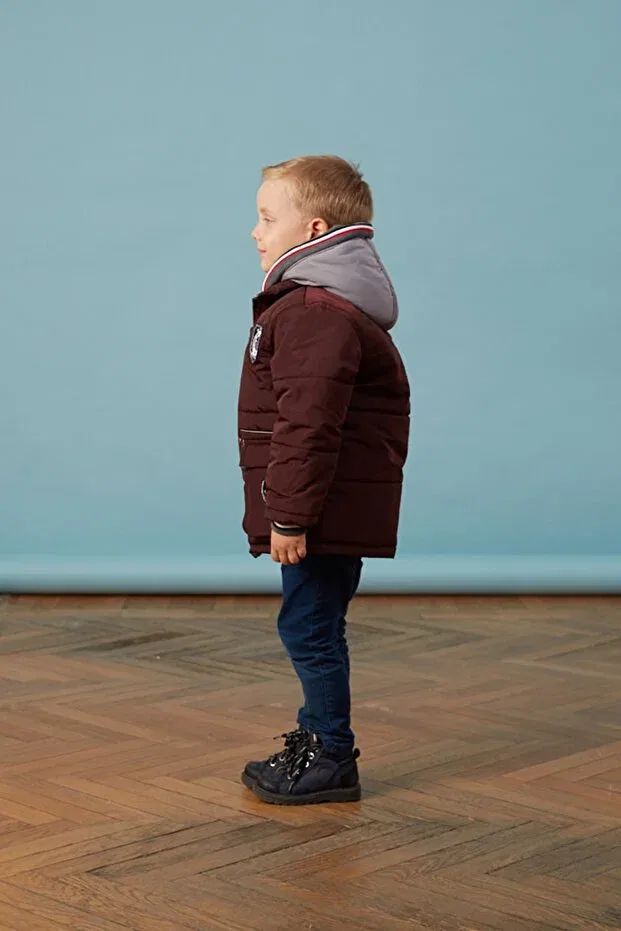 Детское пальто для девочек с капюшоном Men Anorak, Plum — фото 2