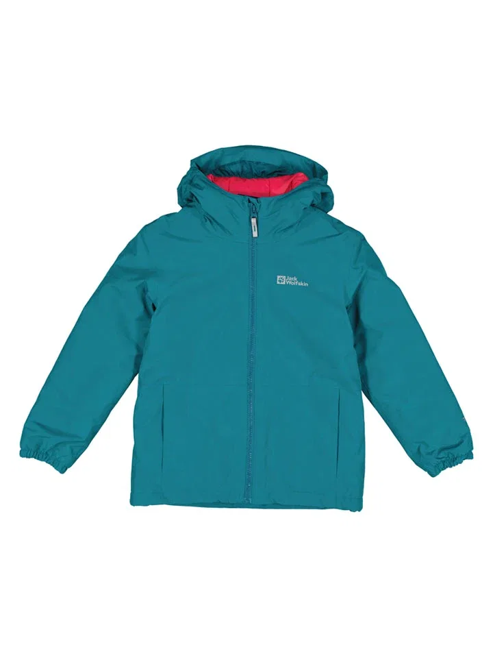 Куртка зимняя с капюшоном Bergland Jack Wolfskin, бирюзовый