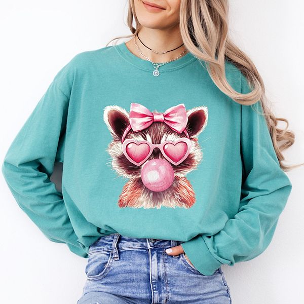 

Валентиновский енот с жвачкой - женская футболка с длинным рукавом и принтом, окрашенная в стиле garment dyed Simply Sage Market, Seafoam, Зеленый, Валентиновский енот с жвачкой - женская футболка с длинным рукавом и принтом, окрашенная в стиле garment dy