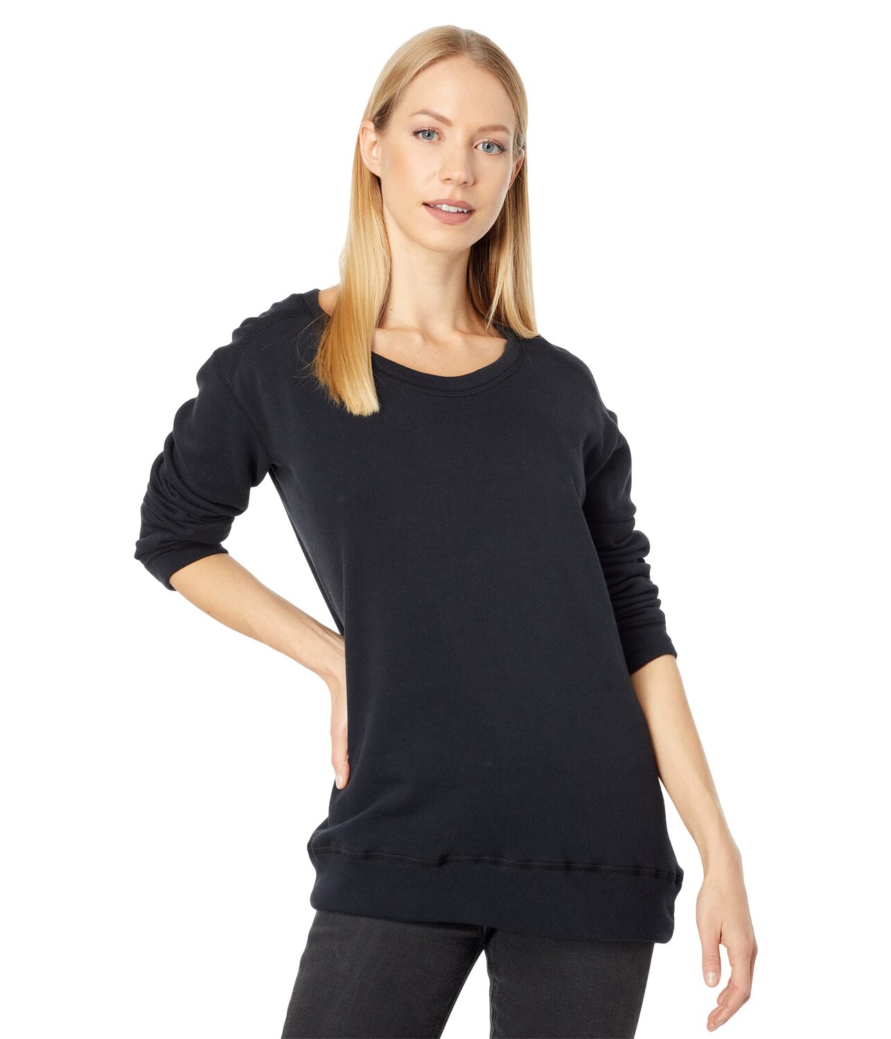 

Пуловер Chaser, Cozy Cotton Fleece High-Low Pullover, Черный, Пуловер Chaser, Cozy Cotton Fleece High-Low Pullover