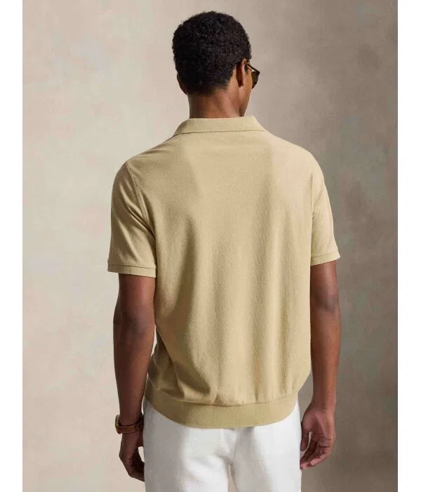 Мужская рубашка с коротким рукавом Polo Ralph Lauren, бежевый — фото 3