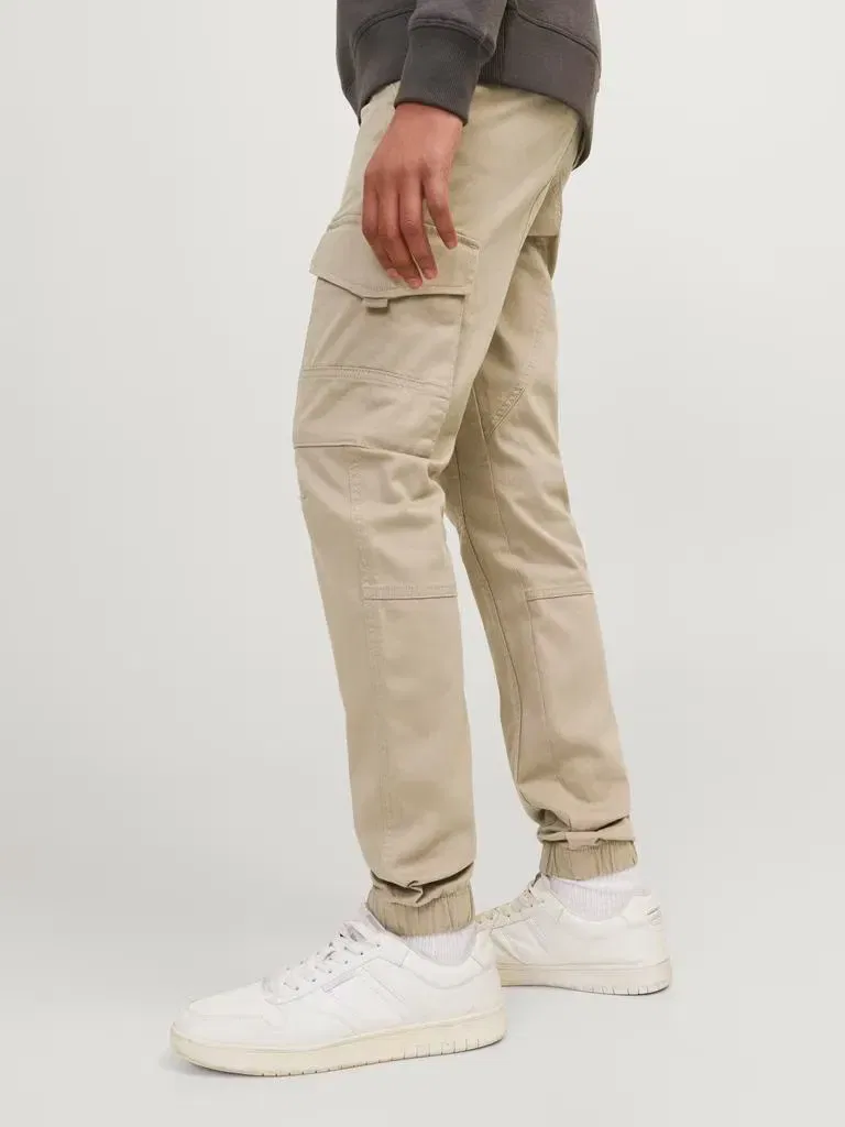 Детские брюки карго для мальчиков с эластаном Jack & Jones, Beige — фото 4