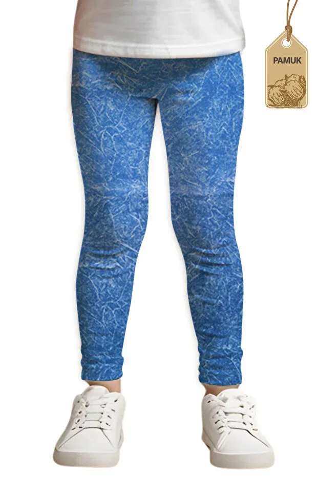 Детские леггинсы для девочек с принтом Mk Mukko Kids, Dark Blue Granite