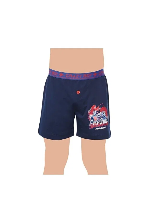 Детский комплект боксеров для мальчиков с принтом Set of 6 kids buttoned combed cotton boxers Tutku, Mixed Color — фото 2