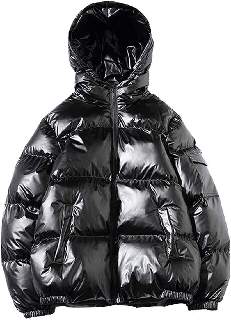 

Куртка HZCX FASHION Men's Winter Solid Color Metallic with Hood, черный