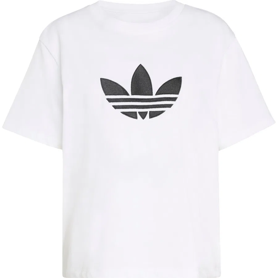 Футболка с принтом Trefoil Köşeli adidas, Бело-черный — фото 3