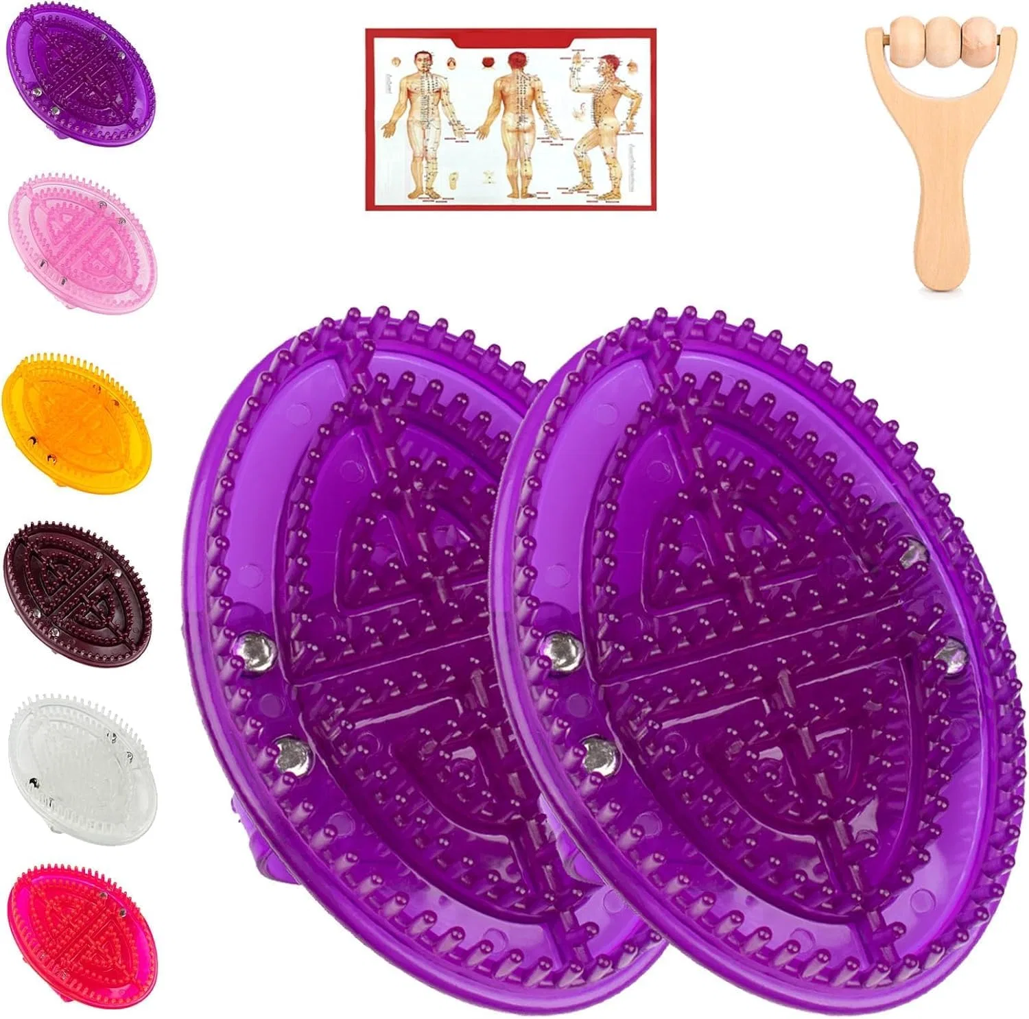 Массажная щетка меридианная, sifteng, 2 шт, Purple