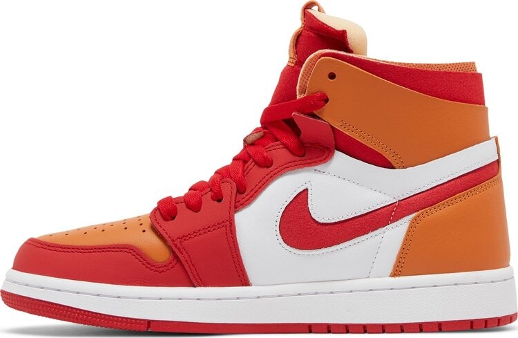 Кроссовки Wmns Air Jordan 1 Zoom Air Comfort Fire Red Hot Curry, красный — фото 3