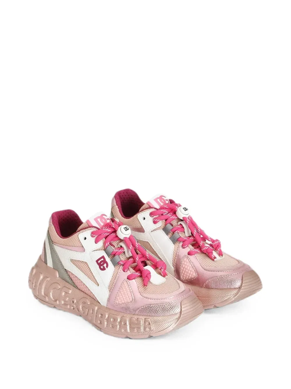Кроссовки G Bounce 12 из нейлона Dolce & Gabbana Kids, розовый