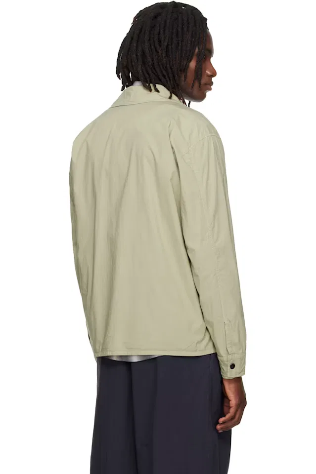 Зеленая куртка-рубашка Paracadute из эластичного хлопка Tela Stone Island — фото 3