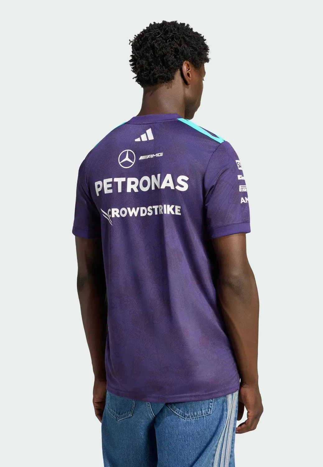 Футболка Mercedes - AMG Petronas Formula 1 Team Ванды Блум - спортивная футболка Adidas Performance, Dark Purple — фото 2