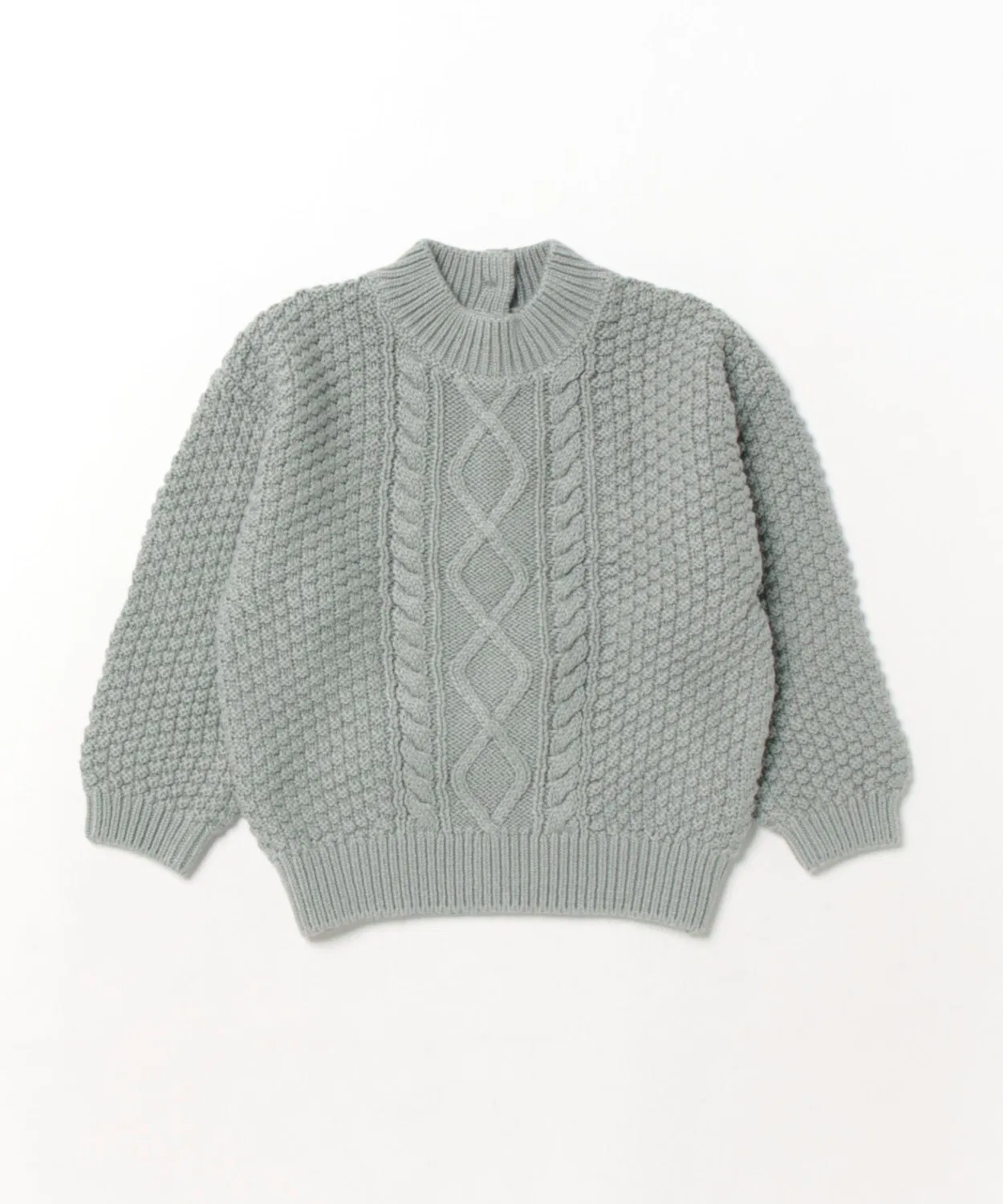 Детский свитер с высоким воротником, длинным рукавом, Cable Knit ARCHIVER, Light Blue
