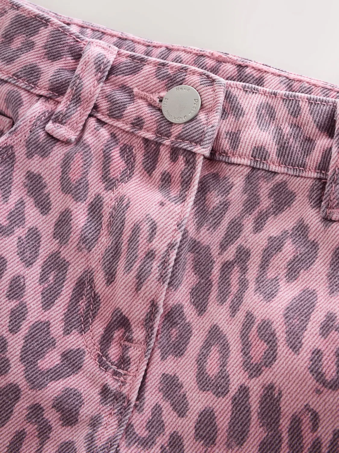 Шорты джинсовые с бахромой, Pink Leopard Animal Print Next, розовый — фото 3