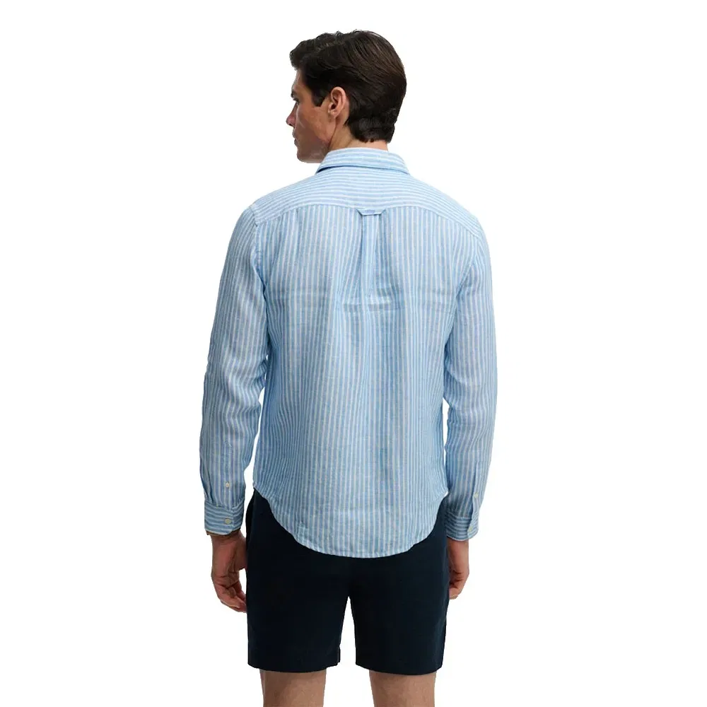 Рубашка с длинным рукавом Riviera Linen Superdry, синий — фото 2