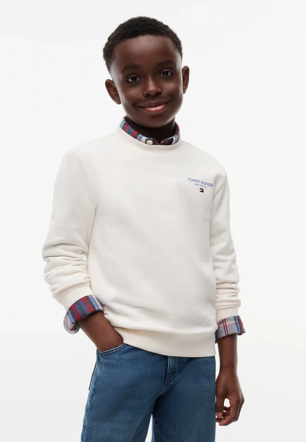 Унисекс толстовка с логотипом Essential Tommy Hilfiger, Off-White
