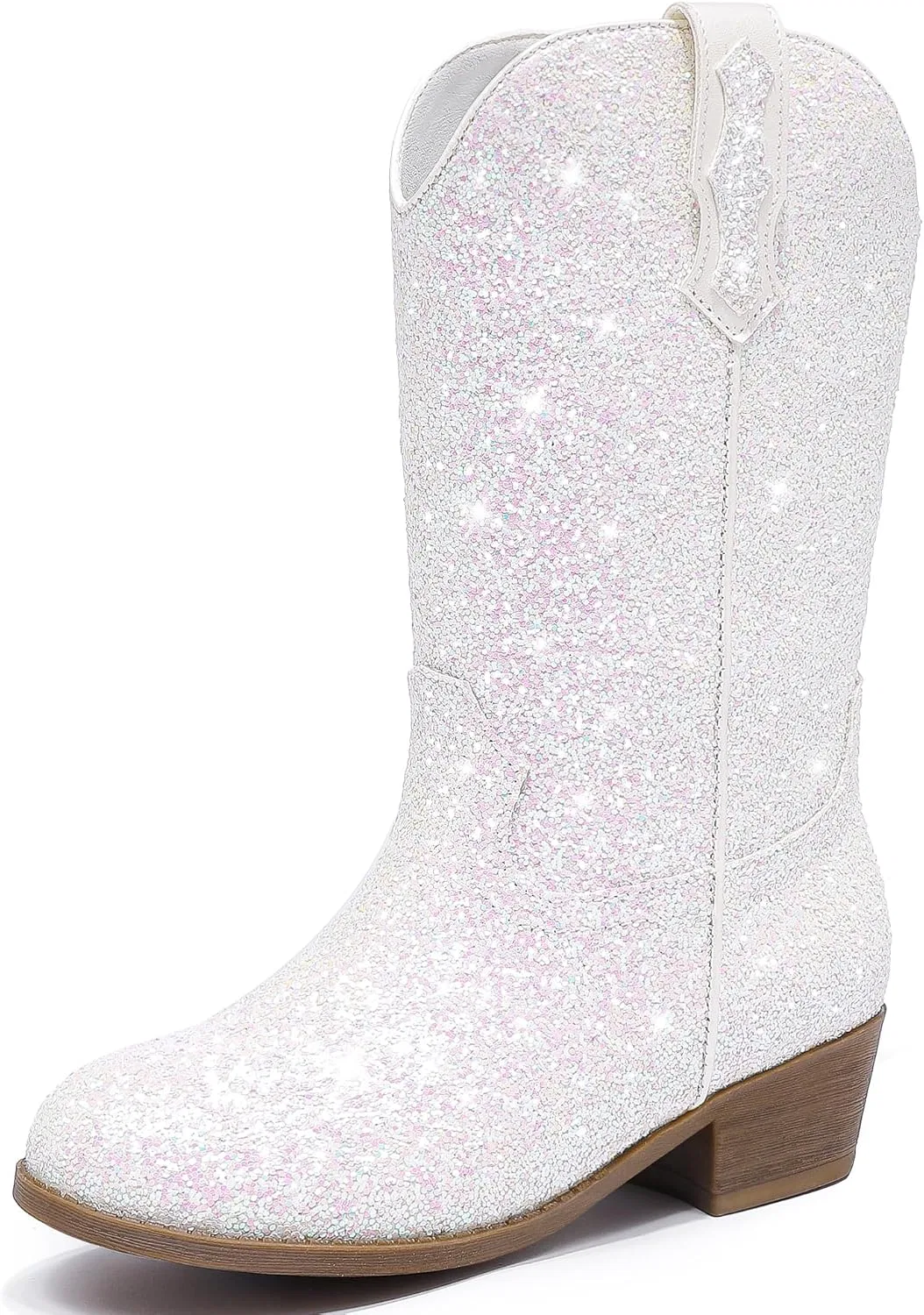 Детские сапоги для девочек с блестками Cowgirl Boots Motasha, White