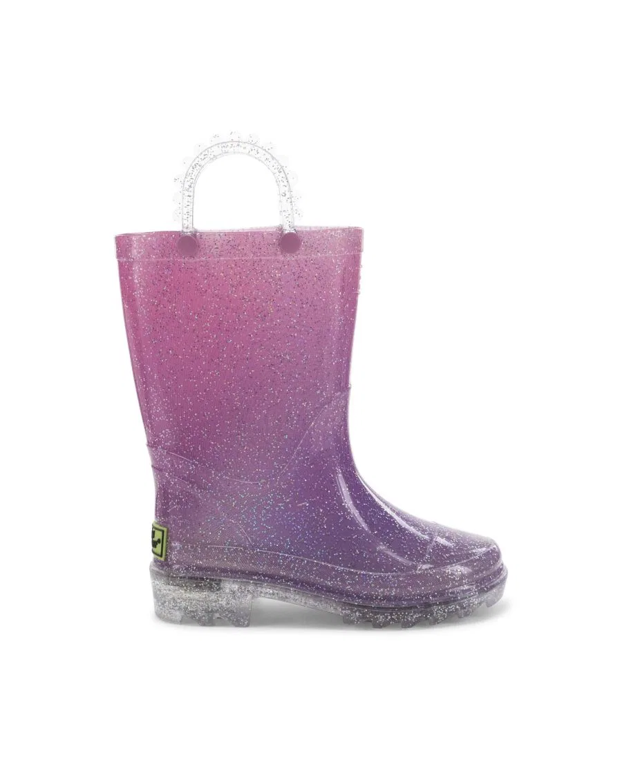 Детский резиновый сапог с блестками и подсветкой Glitter Ombre Lighted Western Chief, Pink — фото 3