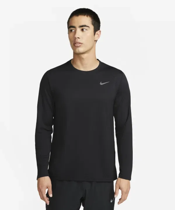 Беговая футболка с длинным рукавом Dri-FIT UV, Nike, черный