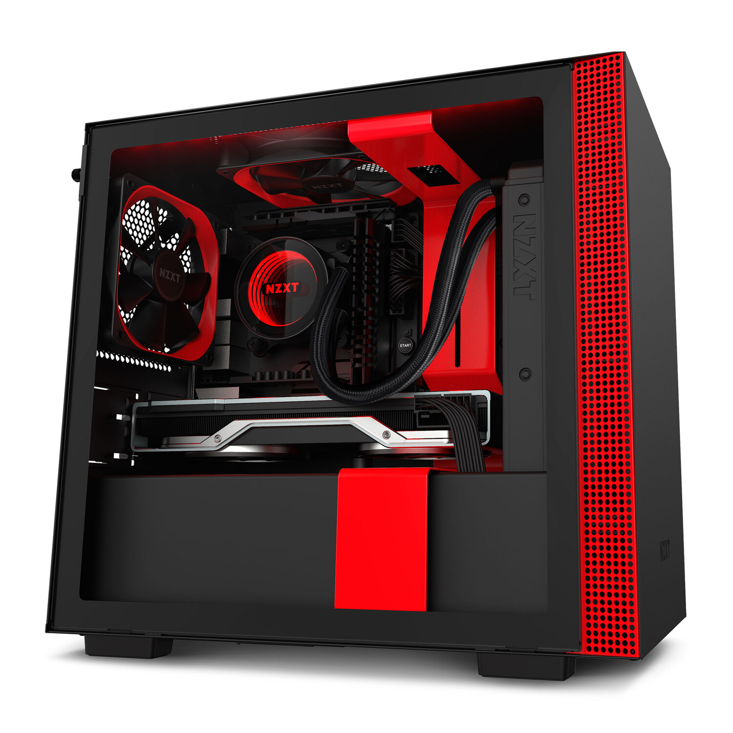 

Корпус NZXT H210i, Mini Tower, черный/красный