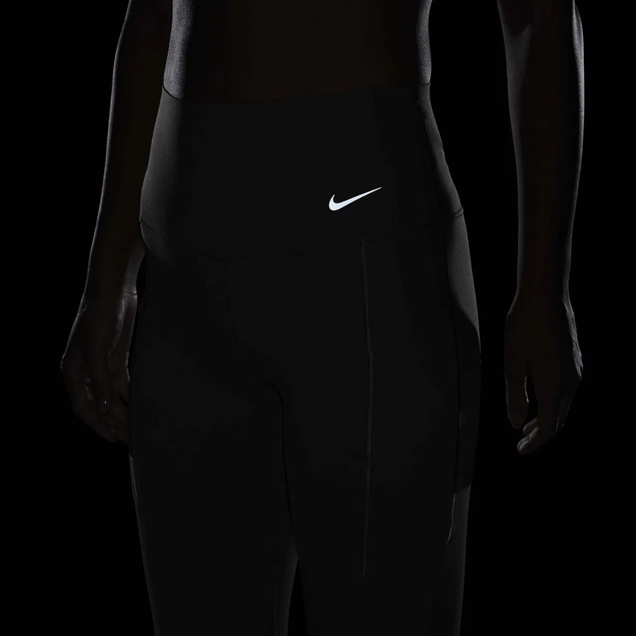 Женские леггинсы 7/8 с высокой посадкой Universal Dri-FIT Nike, цвет Light Army/Black — фото 4